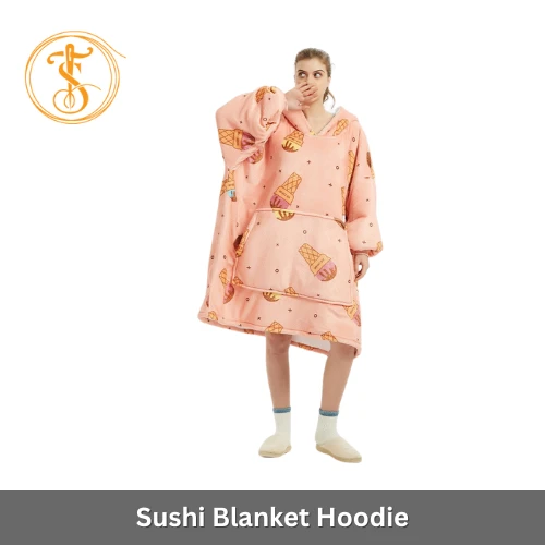 Pink Ice Cream Blanket Hoodie